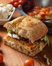 Frittata with ciabatta sandwich Royalty Free Stock Photo