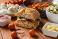 Frittata with ciabatta sandwich Royalty Free Stock Photo