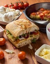 Frittata with ciabatta sandwich Royalty Free Stock Photo