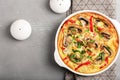 Frittata with mushrooms and peppers