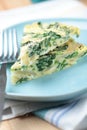 Frittata with spinach and onion Royalty Free Stock Photo