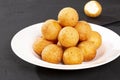 Fritters Traditional Colombian Food; Fried Cheese Flour Dumplings Royalty Free Stock Photo