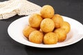 Fritters Traditional Colombian Food; Fried Cheese Flour Dumplings Royalty Free Stock Photo