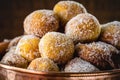 Fritule, small Croatian donuts, is a sweet fried bakery popular in Croatia, especially during the Christmas period Royalty Free Stock Photo
