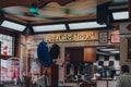 Friture Leon sign inside Chez Leon restaurant in Brussels, Belgium Royalty Free Stock Photo