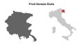Friuli-Venezia Giulia outline map Royalty Free Stock Photo