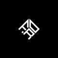 FRO letter logo design on black background. FRO creative initials letter logo concept. FRO letter design