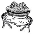 Frog animal head symbol for mascot or emblem design vector illustration for t-shirt