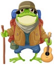 Frog Backpack Traveler Cartoon Character