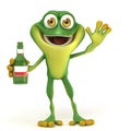 Frog with beer