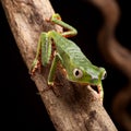 Frog with big eyes in tropical amazon rainforest Royalty Free Stock Photo