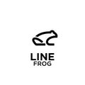 Frog black line logo icon designs vector