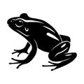 Frog black vector icon on white background