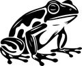 Frog - black and white isolated icon - vector illustration