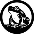 Frog - black and white vector illustration Royalty Free Stock Photo