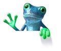 Frog with a blank sign
