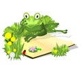 Frog with book, cdr vector Royalty Free Stock Photo