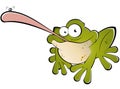 Frog with bug on tongue