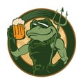 Frog cartoon with beer