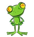 Frog Cartoon Character . isolated on white Royalty Free Stock Photo