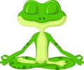 Frog cartoon doing yoga