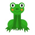 Cartoon happy frog in flat style isolated Royalty Free Stock Photo