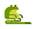Frog cartoon isolated. Green toad vector illustration