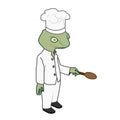 Frog chef cartoon character illustration