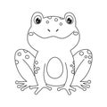 Frog for coloring book.Line art design for kids coloring page