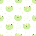 Frog with crown seamless pattern background