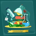 Frog dissection, vector illustration