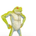 Frog is doing a power pose side view Royalty Free Stock Photo