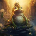 Ai Generated illustration Wildlife Concept of Frog.Dumpy Animals Stage Natural Amphibians Reptiles Royalty Free Stock Photo