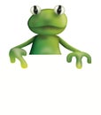 Frog and empty board Royalty Free Stock Photo