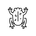 Frog experiment line icon, concept sign, outline vector illustration, linear symbol. Royalty Free Stock Photo