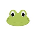 Frog face in cartoon style for children.