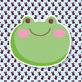 Frog face and flies farm animal cartoon background