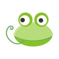 Frog Face Vector Illustration in Flat Design