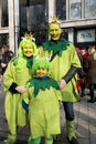 Frog family on Mardi Gras in Duesseldorf Royalty Free Stock Photo