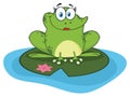 Frog Female Cartoon Mascot Character In A Pond Royalty Free Stock Photo