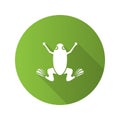 Frog flat design long shadow glyph icon