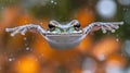 Frog in flight, through glass Royalty Free Stock Photo
