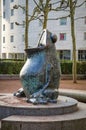 Frog fountain in Paris La Defense district