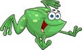 Cute Frog Cartoon Mascot Character Jumping Royalty Free Stock Photo