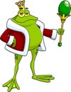 Frog Prince With Gold Crown Cartoon Character Holding Scepter Royalty Free Stock Photo