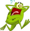 Scaring Frog Cartoon Character Running