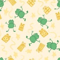 Frog Gift Star Ribbon Seamless Pattern