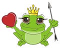 Frog girl hold heart and arrow Royalty Free Stock Photo