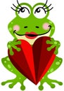 Frog Girl Holding a Heart