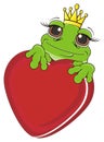 Frog girl with large heart